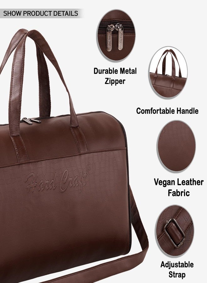 Hard Craft Vegan Leather Stylish & Spacious Duffel Bags Cabin Size Travel Sports Gym Shoulder Hand Duffle Bags for Men and Women Weekender Overnight Travel Luggage - Image 2